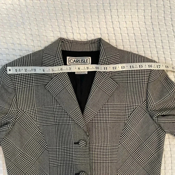 Vintage Carlisle| Houndstooth Wool Blazer| Size 8 - Picture 10 of 14